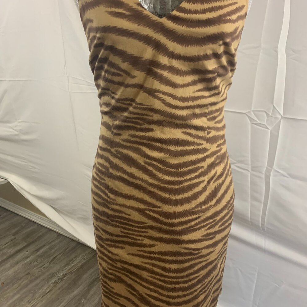 Jones New York Vintage Halter Dress Size 10 Animal print